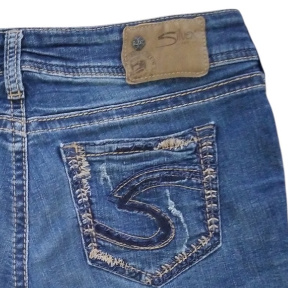 Silver Jeans Co. Distressed Suki Mid Super Stretch‎ Jean Shorts Size 29 - Picture 6 of 10